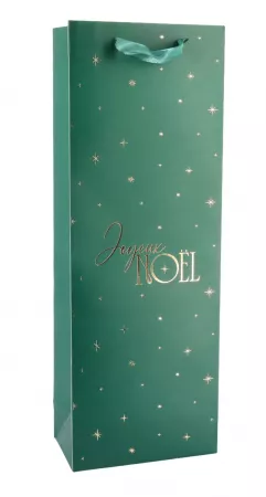 SAC BOUTEILLE \ JOYEUX NOEL\  CARTON VERT & OR