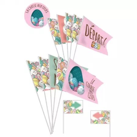 Sachet 10 drapeaux 9.5 x 16 cm PAQUE / CO14560CAO