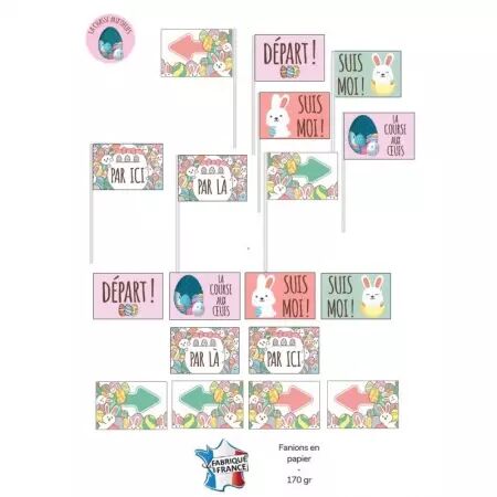 Sachet 10 drapeaux 9.5 x 16 cm PAQUE / CO14560CAO