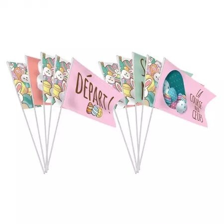 Sachet 10 drapeaux 9.5 x 16 cm PAQUE / CO14560CAO