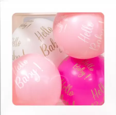 SACHET 6 BALLONS LATEX ROSE HELLO BABY
