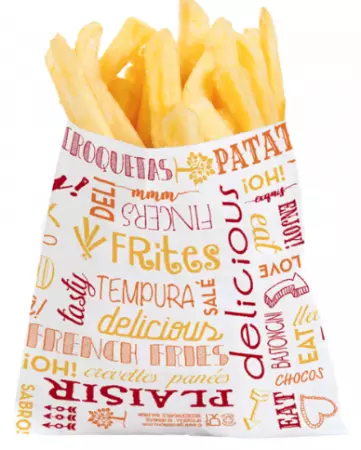 SACHET POUR FRITURES \'PAROLE\' 32 G/M2 12x12 CM BLANC PARCH.INGRA