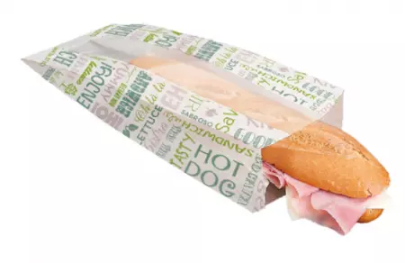 SACHETS BAGUETTE ROND AVEC FEN&Ecirc;TRE ECO \'PAROLE\' 32 G/M2 9+6x35 CM BLANC PARCH.INGRAISSABLE (250 UNIT&Eacute;)