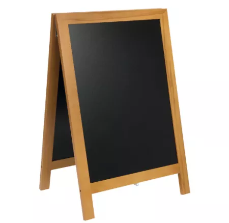 Securit&reg; Panneau trottoir  \ Deluxe\  - Teck - Bois  finition h&eacute;v&eacute;a laqu&eacute; -  55x85cm