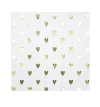 SERVIETTES COEURS DORES X 16	
