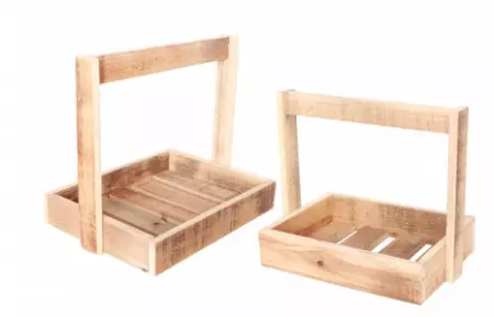 SET 2 SUPPORTS BOIS AVEC ANSE