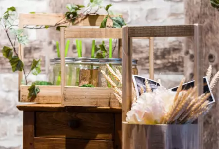 SET 2 SUPPORTS BOIS AVEC ANSE