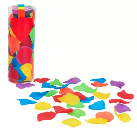 Set 288 P&eacute;tales de rose polyester arc-en-ciel