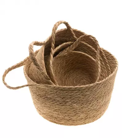  SET 4 PANIERS JONC NATUREL ANSE