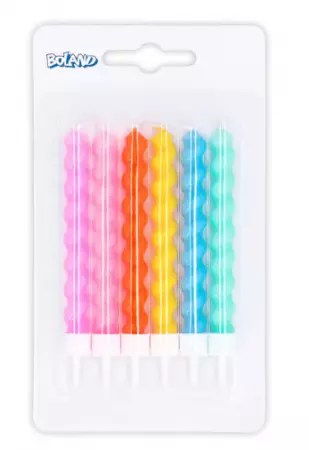 Set 6 Bougies Swirl pastel sur porteur