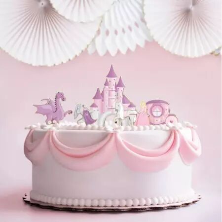 SET DE 6 DECORATIONS PRINCESSE POUR GATEAUX