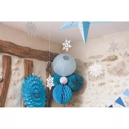 SET DE 8FLOCON ARGENTES 15 CM 