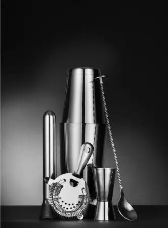 Set de barman 5 pi&egrave;ces inox