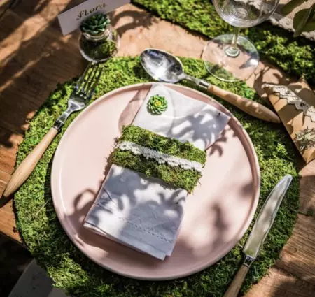 Set de Table V&eacute;g&eacute;tal Mousse Naturelle ⌀35cm