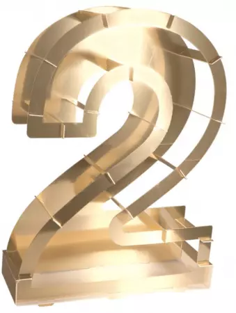 STRUCTURE BALLON CHIFFRE 2 OR