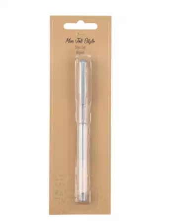 STYLO GEL ARGENT POINTE FINE 