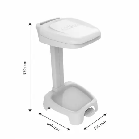 SUPPORT SAC 120 L + COUVERCLE BLANC