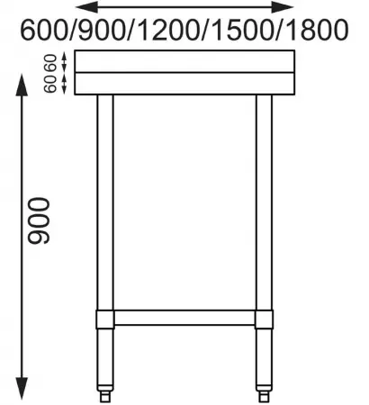 Table de pr&eacute;paration avec rebord en acier inoxydable Vogue 1500 x 600mm