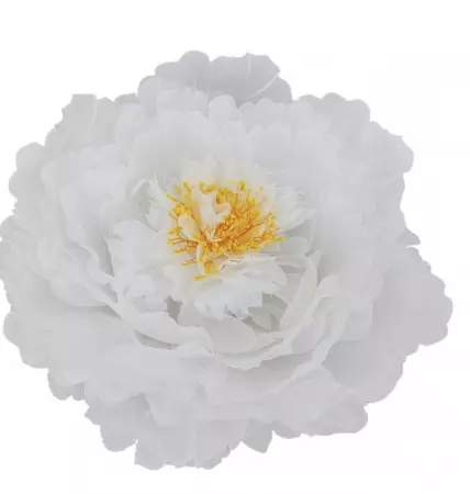 TETE DE PIVOINE TULLE BLANC DIA 28CM X 10CM