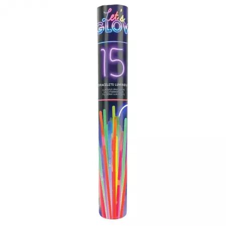 Tube 15 bracelets Glow 5 mm x 200 mm / 28113A