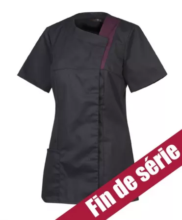 TUNIQUE LISA MANCHE COURTE NOIR PRUNE