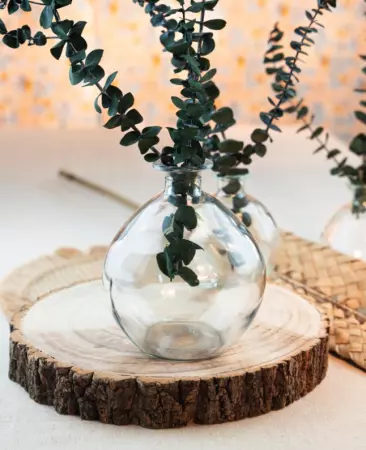 VASE BOULE TRANSPARENT DIA 12.5CM X 14.5CM