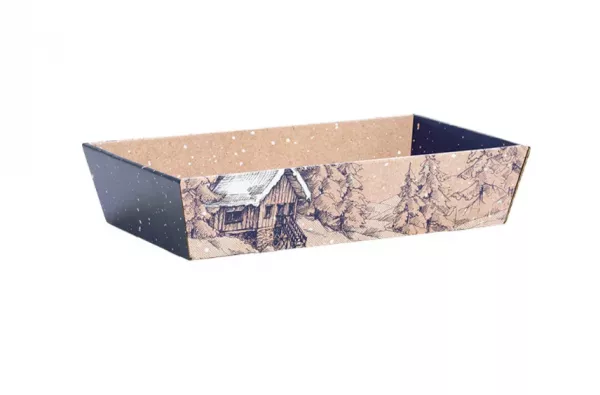 1 CORBEILLE CARTON HIVER CANADIEN 34x21x7.3 cm