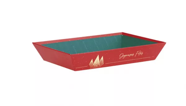 1 CORBEILLE CARTON NOEL PRESTIGE 27x20x5cm