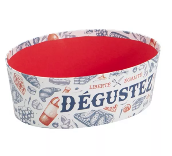 1 CORBEILLE CARTON OVALE DEGUSTEZ 23x18x8