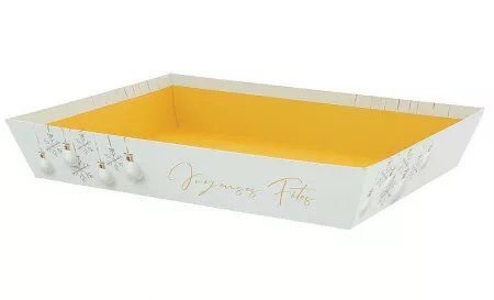 1 CORBEILLE RECTANGLE NOEL BLANC MM 33X20X6