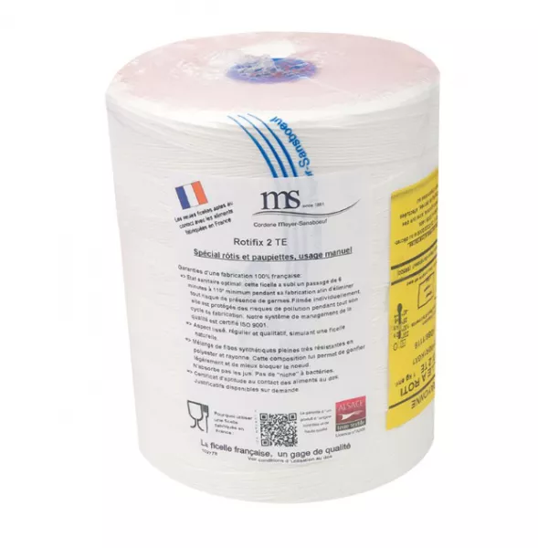1 FICELLE BLANCHE 2400M BOUCHERIE 2TE 0.7MM
