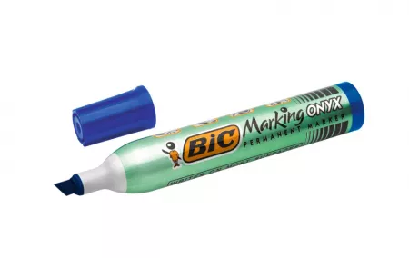 1 MARQUEUR BIC ONYX BISEAU BLEU