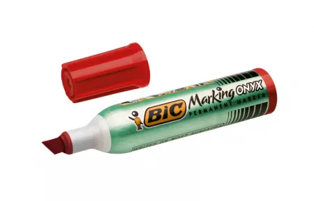 1 MARQUEUR BIC ONYX BISEAU ROUGE