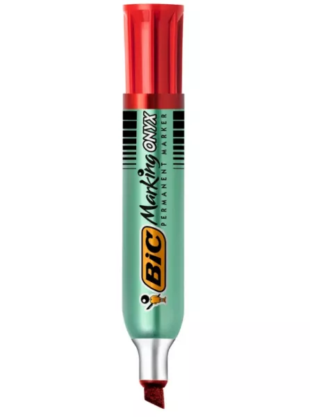 1 MARQUEUR BIC ONYX BISEAU ROUGE