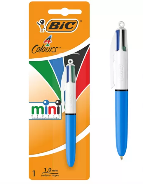 1 MINI STYLO-BILLE BIC 4 COULEURS CLASSIQUE 
