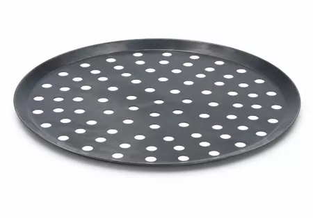 1 PLAQUE DE CUISSON RONDE PERFOREE ACIER BLEU &Oslash;32cm