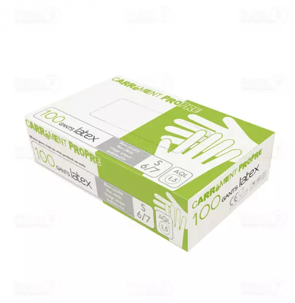 10 Boites de 100 Gants LATEX Poudr� Blanc Taille XL