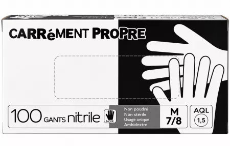 10 Boites de 100 Gants Nitrile NOIR Non Poudr&eacute;s Taille M 