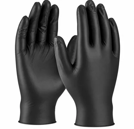 10 Boites de 100 Gants Nitrile NOIR Non Poudr&eacute;s Taille S