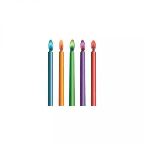 10 Bougies Flammes Color�es avec Support