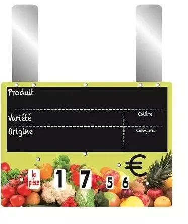 10=Etiq. 20x15cm Vitamine vert anis, � roulettes, VOC,Gdes pattes