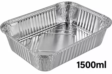 100 BARQUETTES ALU - BO1500 - 250&times;134&times;70 mm - 1500ml