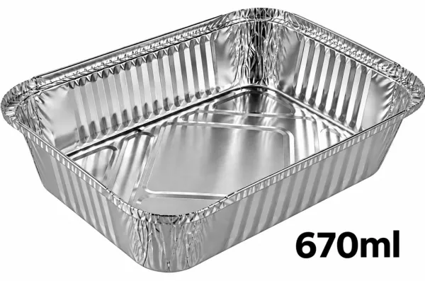 100 BARQUETTES ALU - BO670 - 202x109�49 mm - 670ml