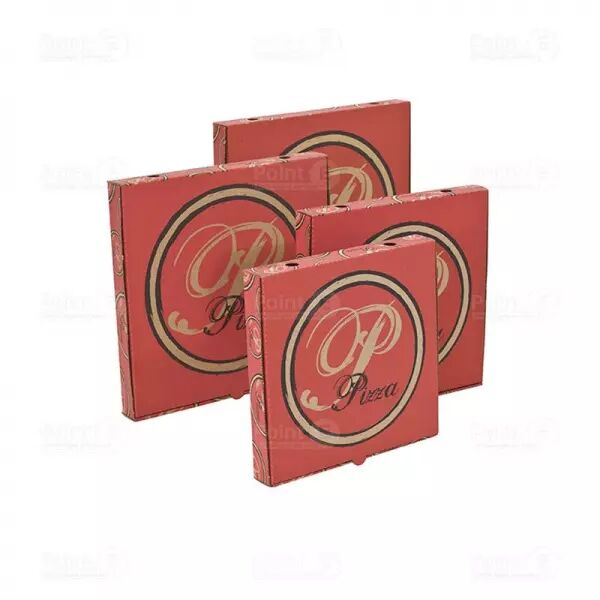100 Boites Kraft Rouge 33x33x3.5 PIZZA