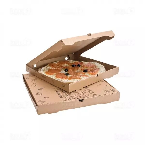 100 Bo�tes pizza kraft brun - PIZZA PAUSE 33 x 33 x 3,5 cm PROMO