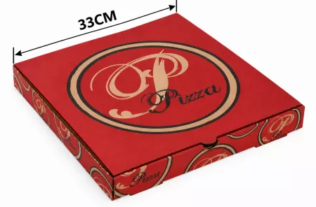 100 BOITES PIZZA ROUGE 33x33x3.5 