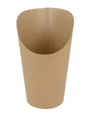 100 GOBELETS A FRITES OUVERTS \'NATURAL\' 9 OZ - 270 ML 200 + 25PE G/M2 �7x10,5 CM MARRON CARTON (100% PEFC certifi�)