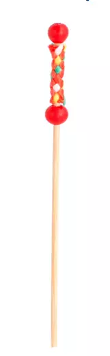 100 Piques bambou 12cm PERLES ROUGE