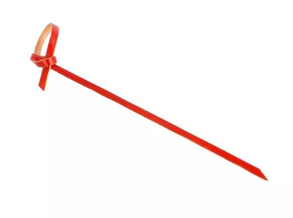 100 Piques bambou ruban 9cm ROUGE