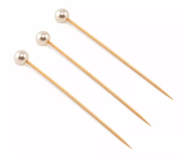100 PIQUES BOULES PERLES 9CM